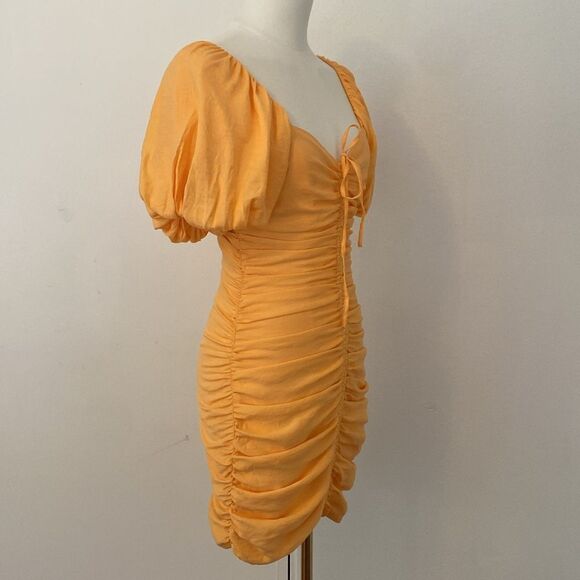 Guess Creamsicle Kiki Mini Ruched Dress Size 0 - Picture 5 of 14